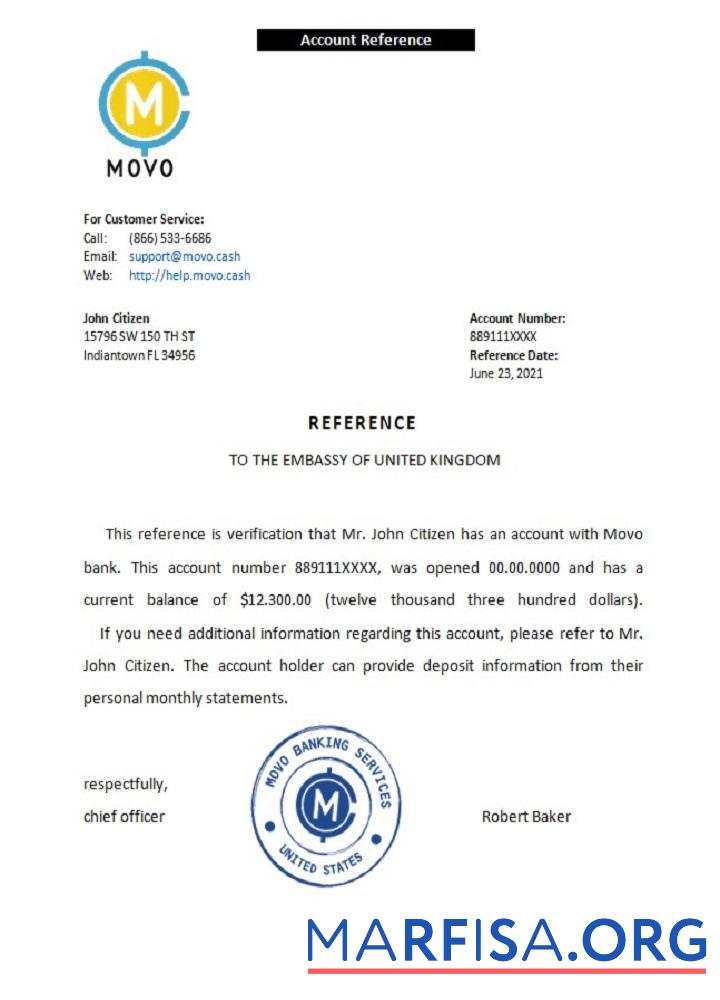 Downloadable USA Movo reference download for verification